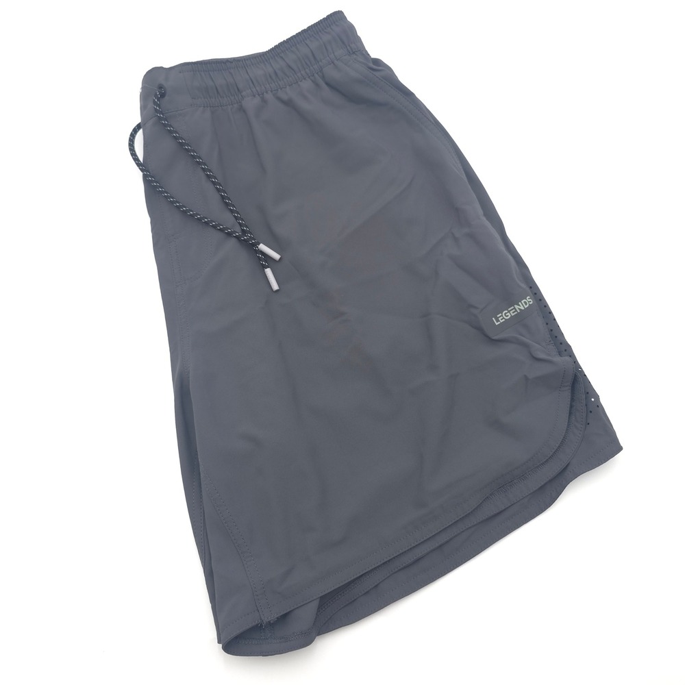 Legends Luka Mens XL Linerless Athletic Shorts Black Zipper Pocket Reflective